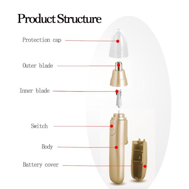 Electric nose & ear hair trimmer for men