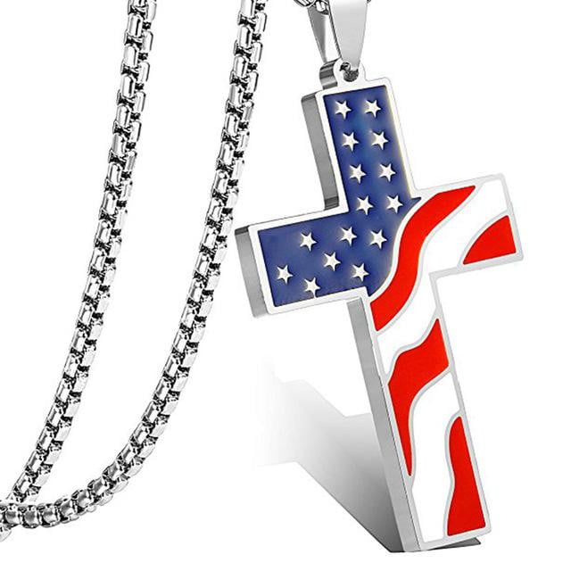 American-Flag Necklace (The cross)